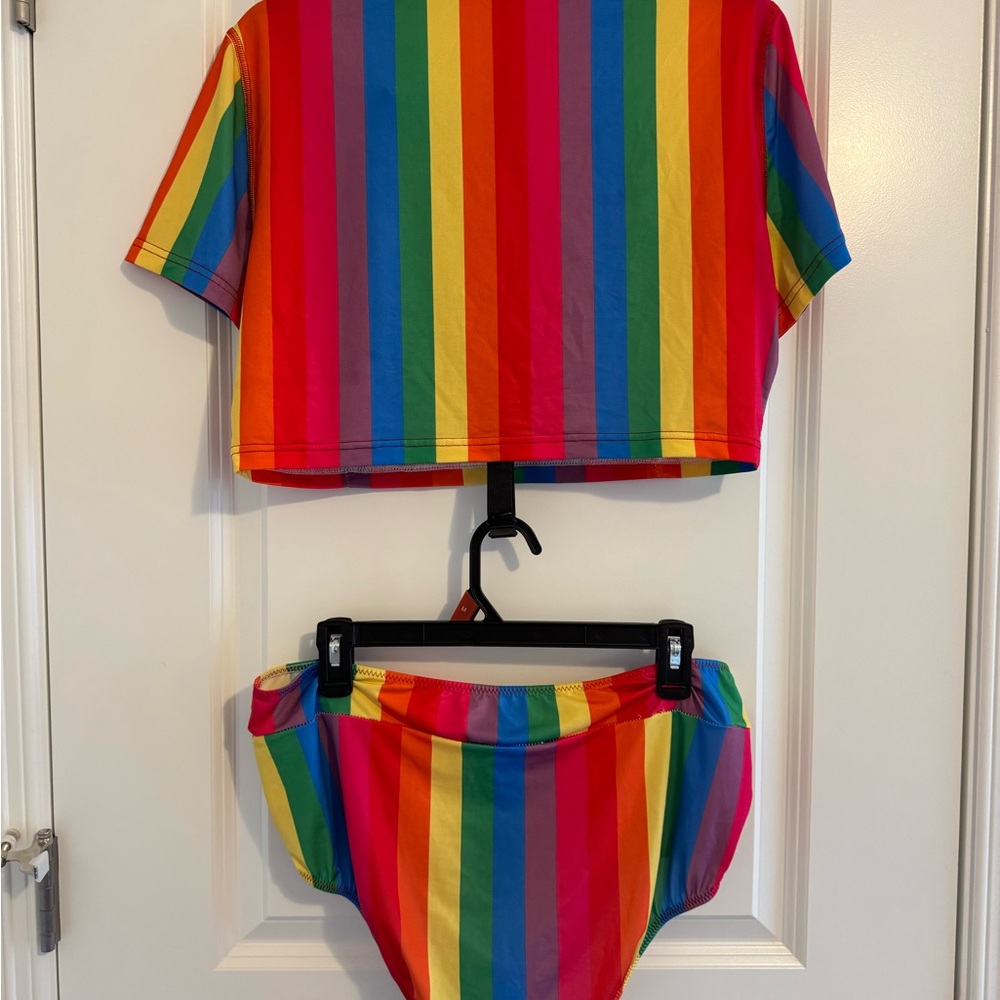 Colorful Striped Two-Piece Set - Picture 2 of 3